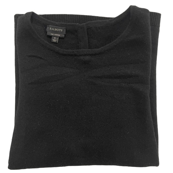 TALBOTS CASHMERE 3/4 SLEEVE SWEATER | Small | Black - Picture 4 of 5